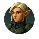 Vespera Cantus, a blond elf in green armor